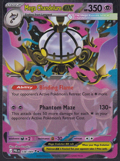 Mega Chandelure ex 038/084 Pitch Black front