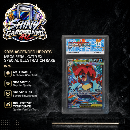 Mega Feraligatr ex 274/217 ACE 10 Gem Mint graded slab