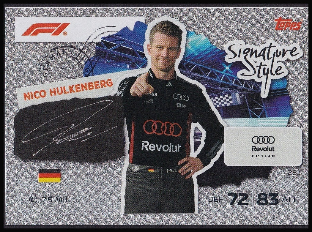 Nico Hülkenberg 281 2026 Topps Formula 1 Turbo Attax Signature Style | Near Mint front