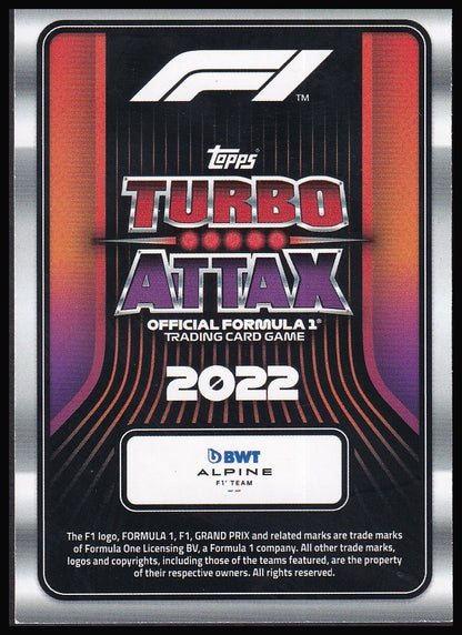 2022 Topps Formula 1 Turbo Attax card back
