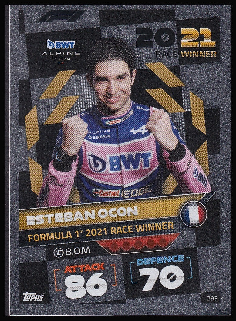 Esteban Ocon 293 2022 Topps Formula 1 Turbo Attax 2021 Race Winner | Near Mint