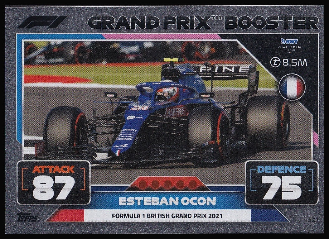 Esteban Ocon 321 2022 Topps Formula 1 Turbo Attax Grand Prix Booster | Near Mint