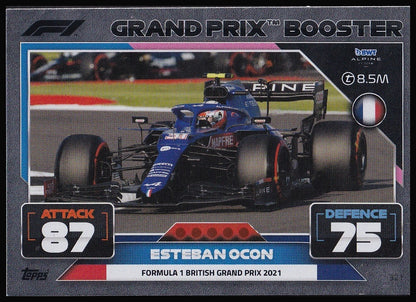 Esteban Ocon 321 2022 Topps Formula 1 Turbo Attax Grand Prix Booster | Near Mint