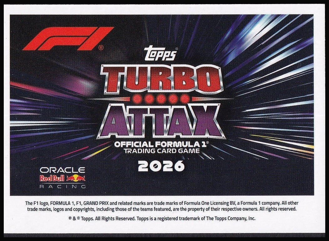 Oracle Red Bull Racing 19 2026 Topps Formula 1 Turbo Attax F1 Team Logos | Near Mint back