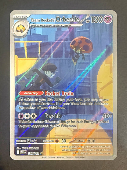 Team Rocket's Orbeetle 198/182 Destined Rivals Illustration Rare Holo front