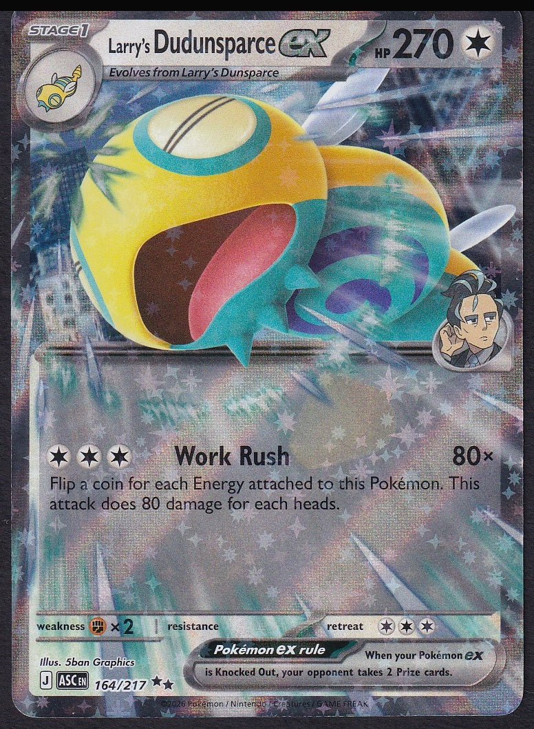 Larry's Dudunsparce ex 164/217 Ascended Heroes Double Rare Holo front