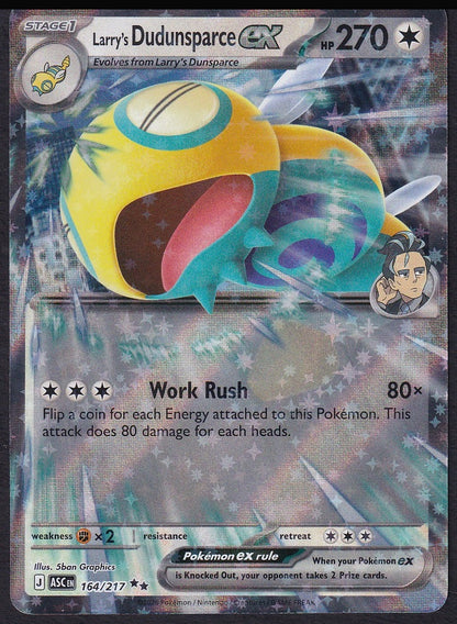 Larry's Dudunsparce ex 164/217 Ascended Heroes Double Rare Holo front