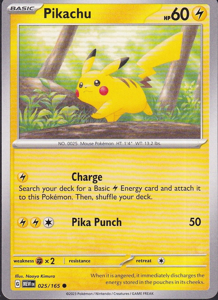 Pikachu 025/165 Scarlet & Violet 151 front