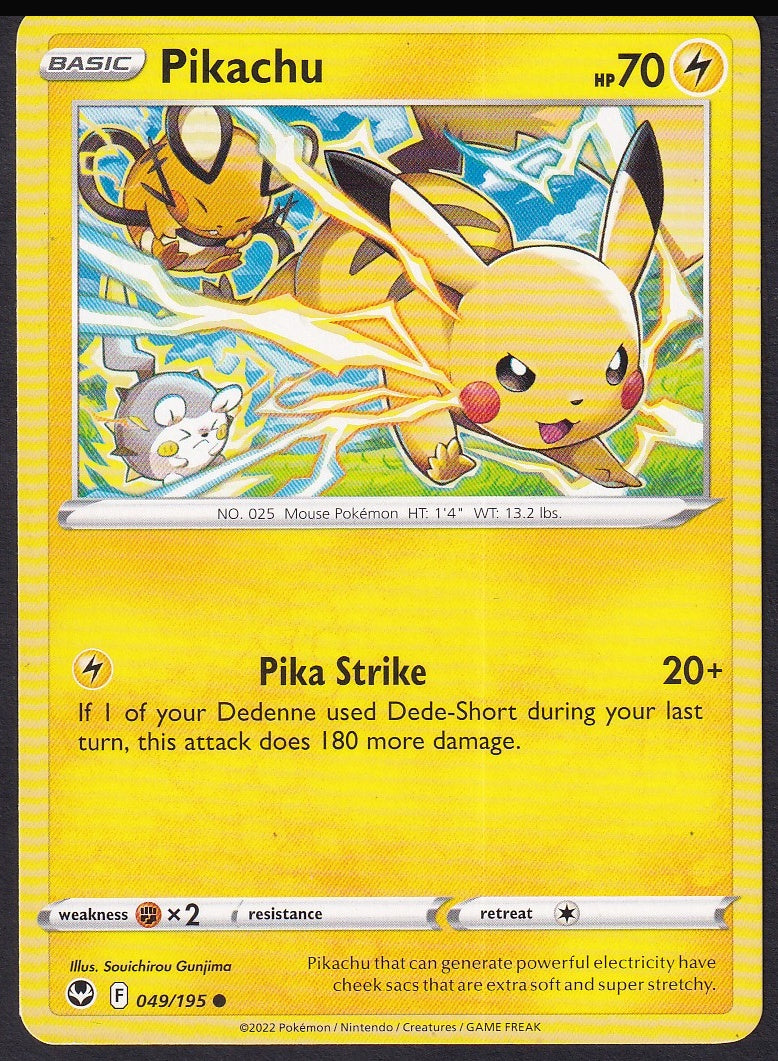 Pikachu 049/195 Silver Tempest front