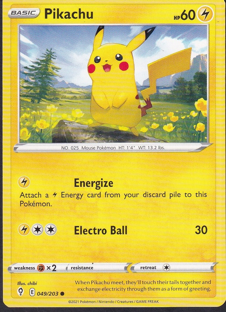 Pikachu 049/203 Evolving Skies front