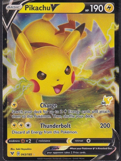 Pikachu V 043/185 Vivid Voltage 25th Anniversary Ultra Rare Holo front