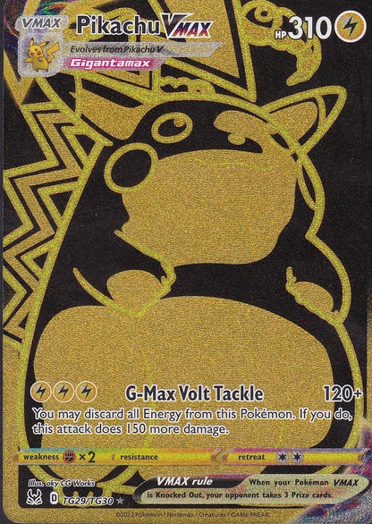 Pikachu VMAX TG29/TG30 Lost Origin Trainer Gallery Secret Rare Gold front