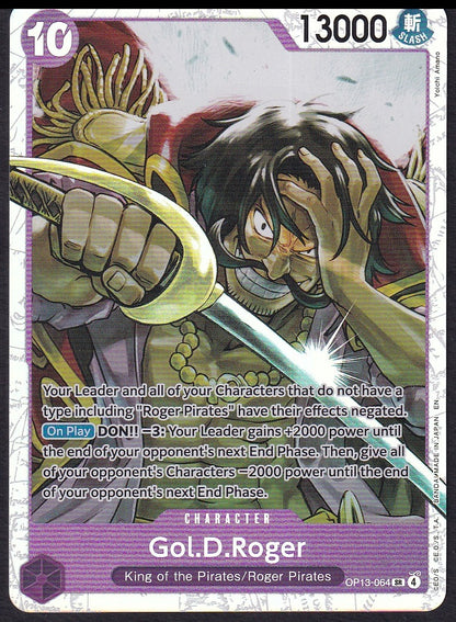 One Piece Gol.D.Roger OP13-064 Carrying On His Will Super Rare SR | Near Mint