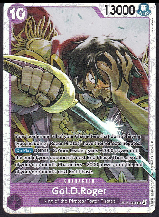 One Piece Gol.D.Roger OP13-064 Carrying On His Will Super Rare SR | Near Mint