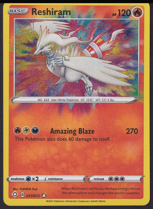 Reshiram 017/072 Shining Fates Amazing Rare front