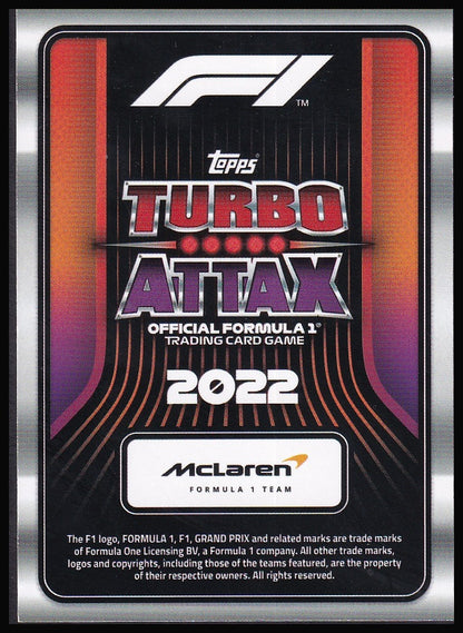 2022 Topps Formula 1 Turbo Attax card back