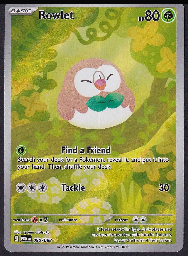 Rowlet 090/088 Perfect Order Illustration Rare front