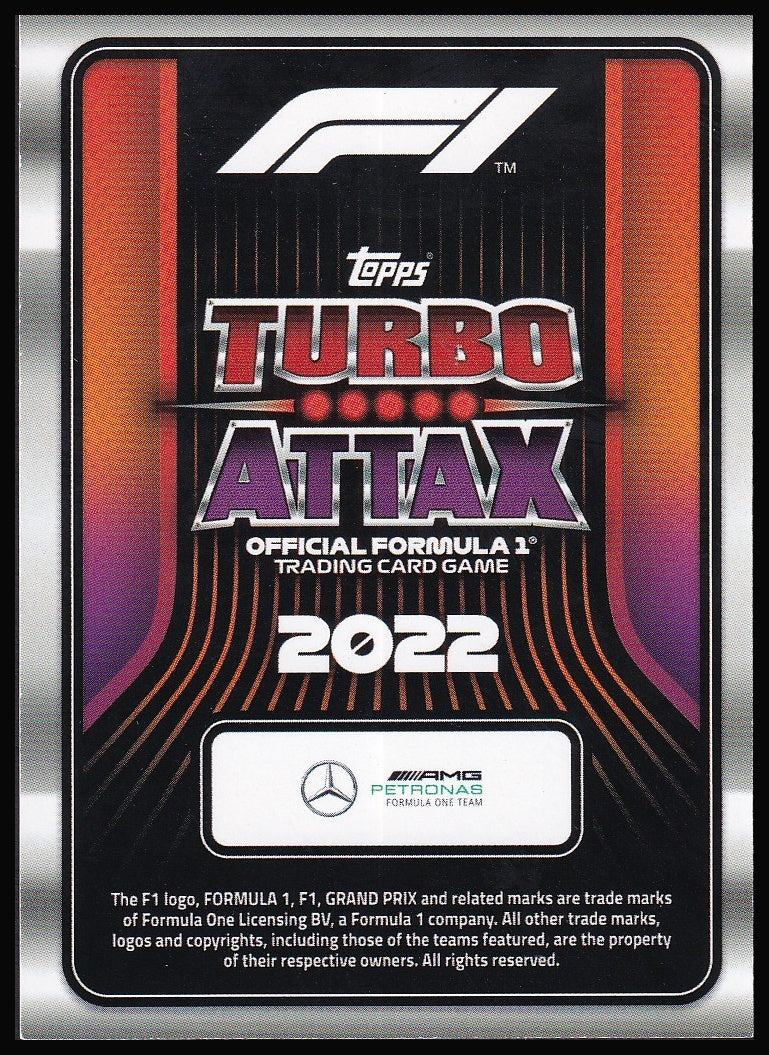 2022 Topps Formula 1 Turbo Attax card back