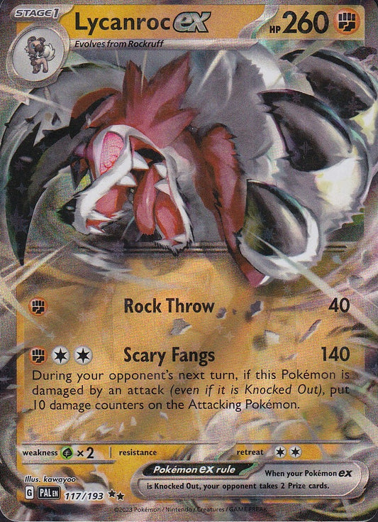 Lycanroc ex 117/193 Paldea Evolved Double Rare Holo Near Mint card