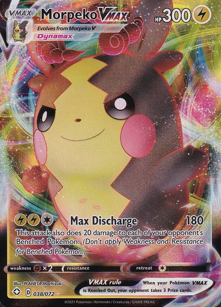 Morpeko VMAX 038/072 Shining Fates Ultra Rare Holo Near Mint card