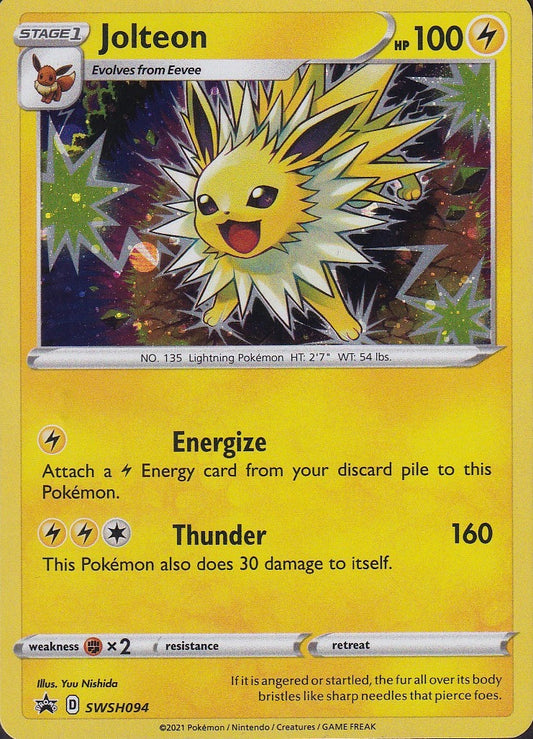 Jolteon SWSH094 Sword & Shield Black Star Promo Holo Near Mint card