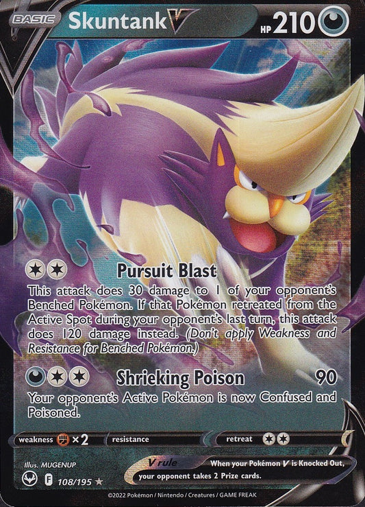Skuntank V 108/195 Silver Tempest Holo Rare Near Mint card