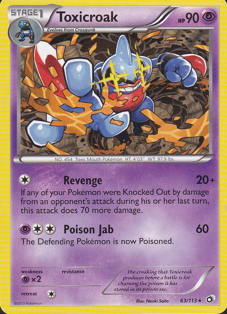Toxicroak 63/113 Legendary Treasures Holo Rare Near Mint card