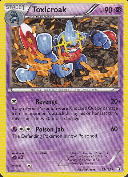 Toxicroak 63/113 Legendary Treasures Holo Rare Near Mint card