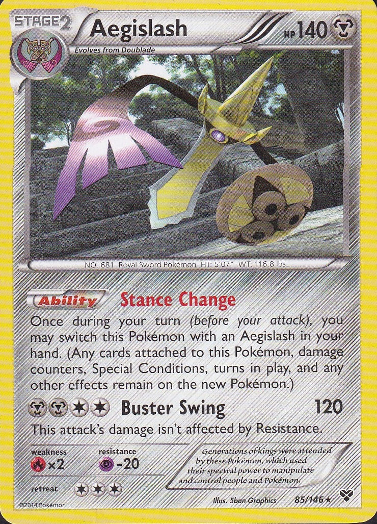 Aegislash 85/146 Phantom Forces Holo Rare Near Mint card