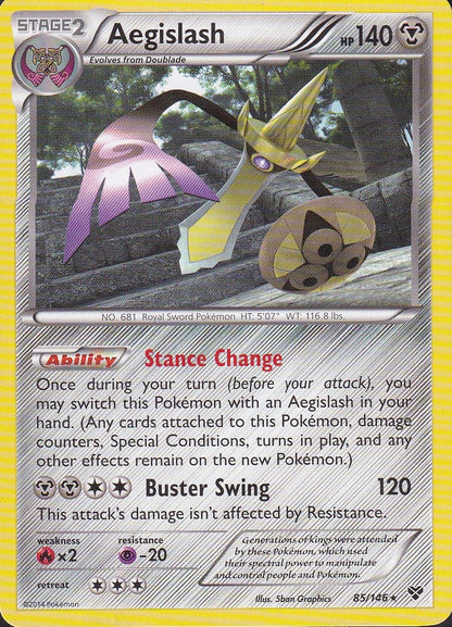 Aegislash 85/146 Phantom Forces Holo Rare Near Mint card