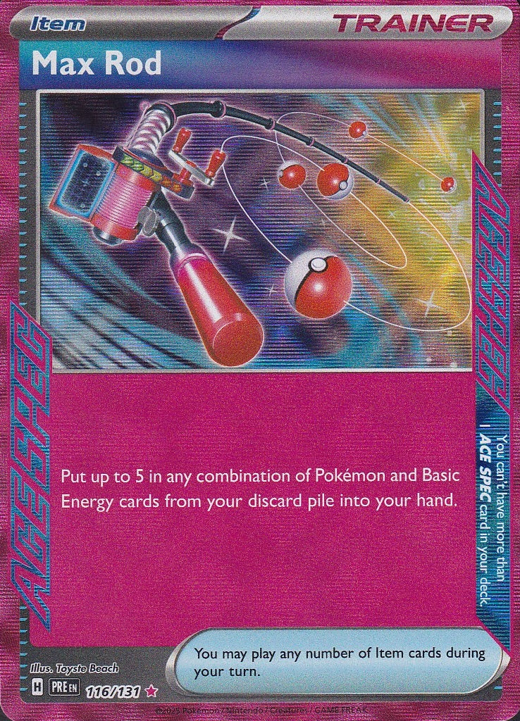 Max Rod 116/131 Prismatic Evolutions ACE SPEC Rare Holo Near Mint card
