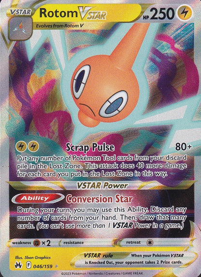 Rotom VSTAR 046/159 Crown Zenith Ultra Rare Holo Near Mint card