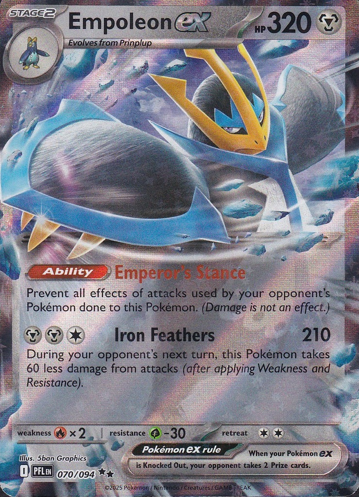Empoleon ex 070/094 Phantasmal Flames Double Rare Holo Near Mint card