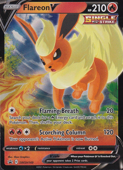 Flareon V SWSH149 Sword & Shield Black Star Promo Holo Near Mint card