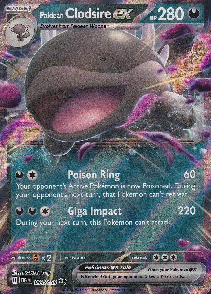 Paldean Clodsire ex 094/159 Journey Together Double Rare Holo Near Mint card