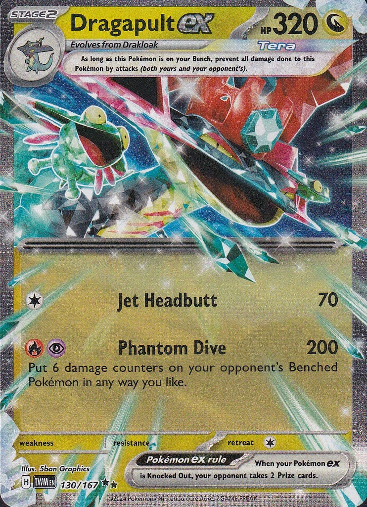 Dragapult ex 130/167 Twilight Masquerade Double Rare Holo Near Mint card