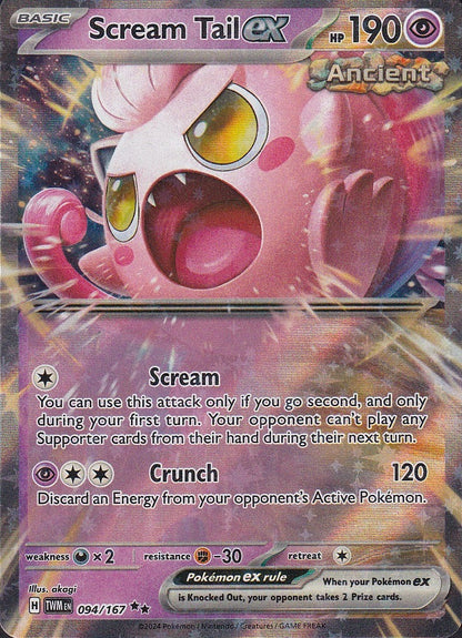 Scream Tail ex 094/167 Twilight Masquerade Double Rare Holo Near Mint card