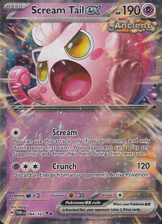 Scream Tail ex 094/167 Twilight Masquerade Double Rare Holo Near Mint card