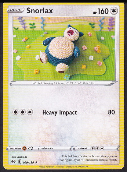 Snorlax 109/159 Crown Zenith uncommon front