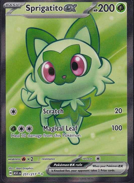Sprigatito ex 251/217 Ascended Heroes Ultra Rare Full Art front