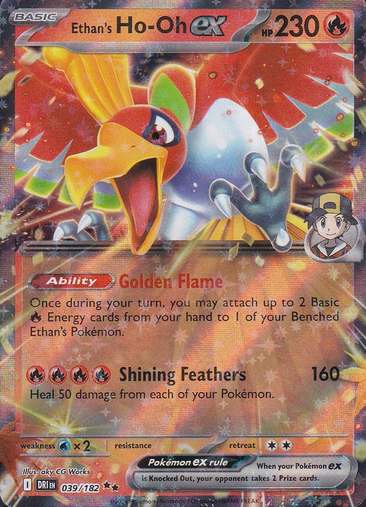 Ethan’s Ho-Oh ex 039/182 Destined Rivals Double Rare Holo Near Mint card