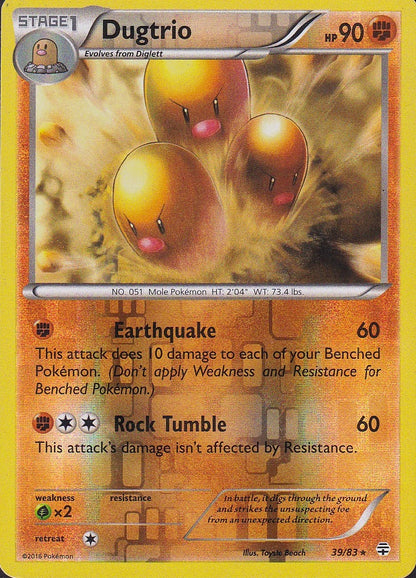 Dugtrio 39/83 Generations Reverse Holo Rare Near Mint card