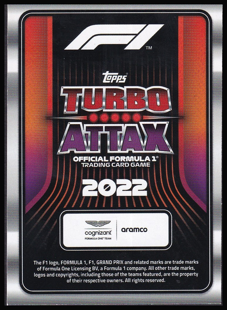 2022 Topps Formula 1 Turbo Attax card back
