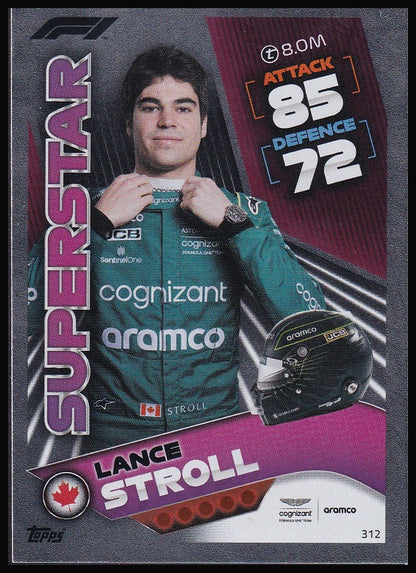 Lance Stroll 312 2022 Topps Formula 1 Turbo Attax Superstar | Near Mint
