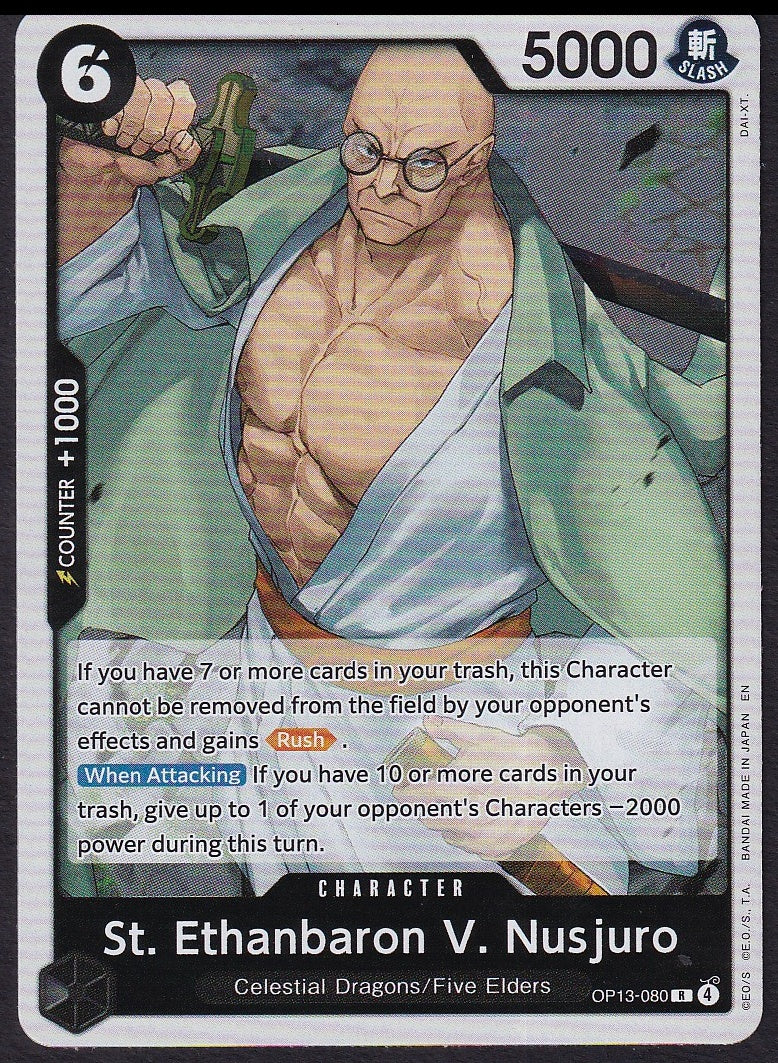 One Piece St. Ethanbaron V. Nusjuro OP13-080 Carrying On His Will Rare R | Near Mint