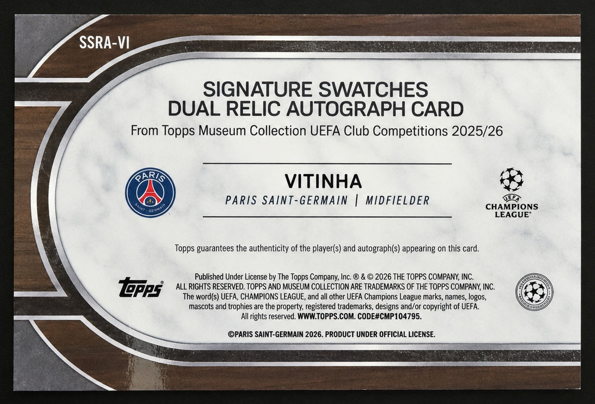 Vitinha SSRA-VI Topps Museum Collection card back