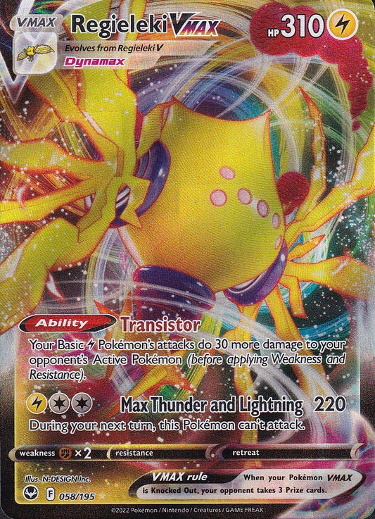 Regieleki VMAX 058/195 Silver Tempest Ultra Rare Holo Near Mint card