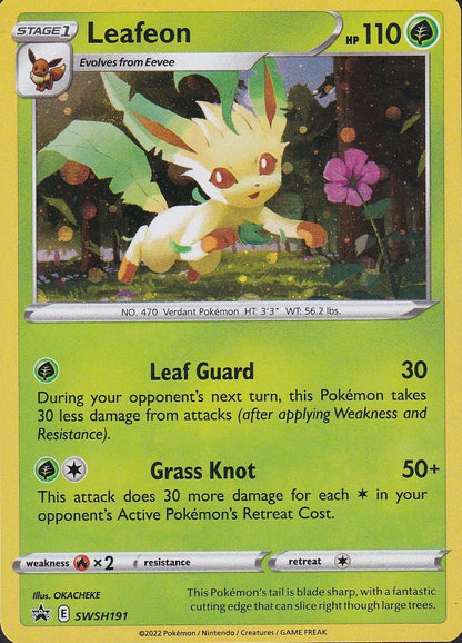Leafeon SWSH191 Sword & Shield Black Star Promo Holo Near Mint card