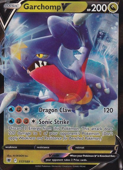 Garchomp V 117/189 Astral Radiance Holo Rare Near Mint card