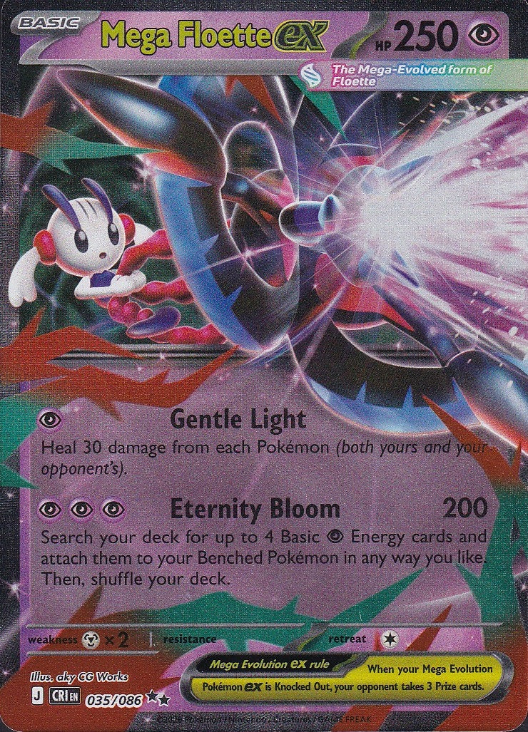 Mega Floette ex 035/086 Chaos Rising Double Rare Holo Near Mint card